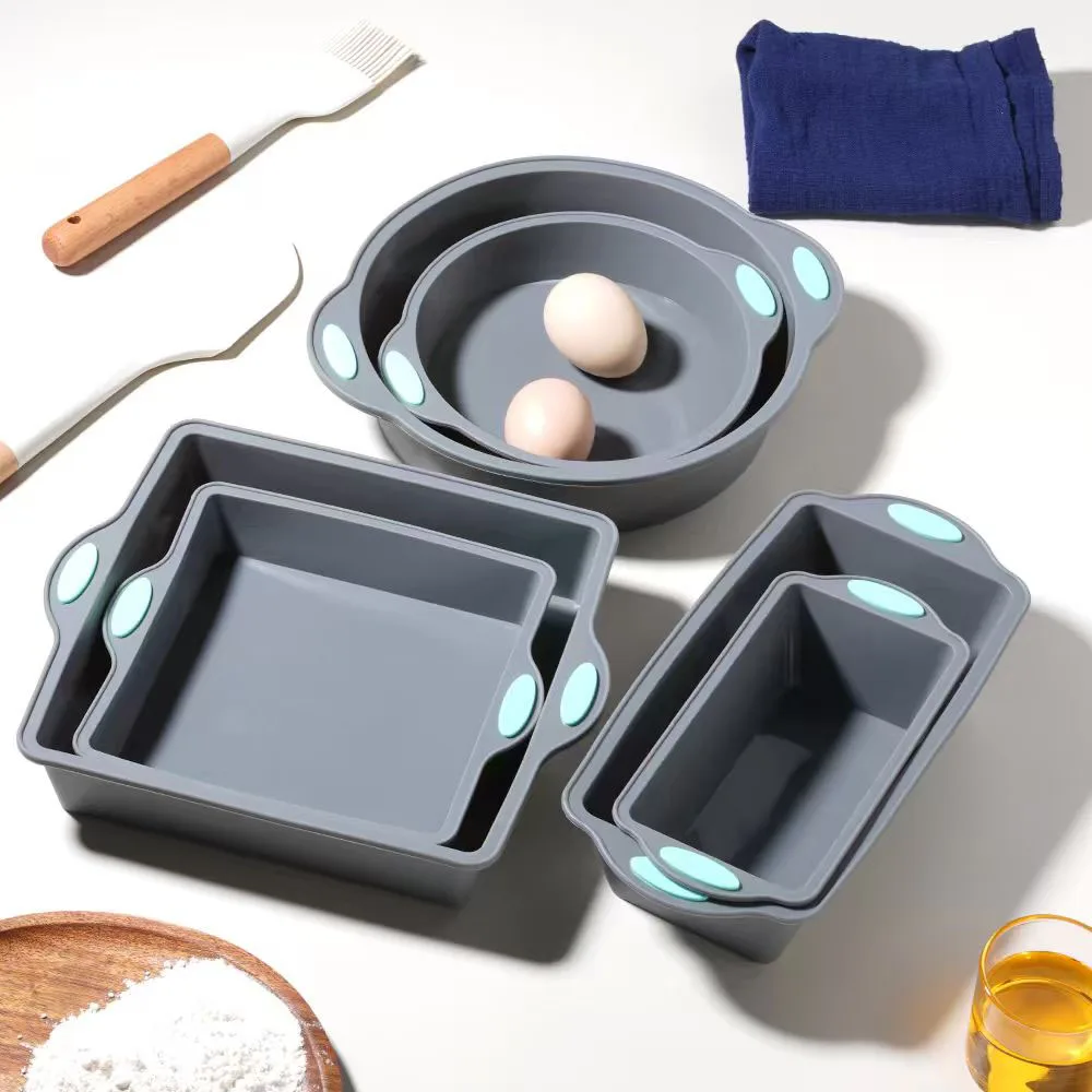 Kitchen And Baking Equipment - Серая термостойкая силиконовая форма для торта,